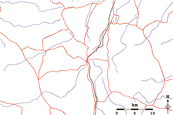 Roads and rivers around Brothers Mountain