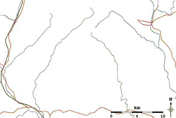 Roads and rivers around Brown Clee Hill