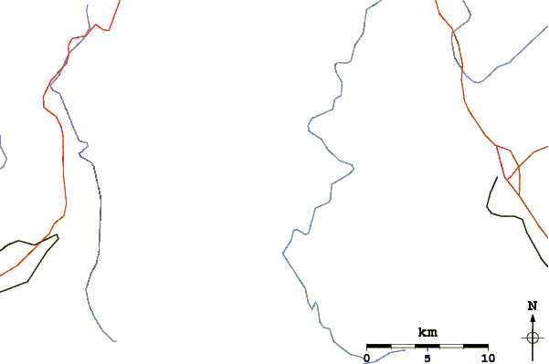 Roads and rivers around Brown Mountain (North Carolina)