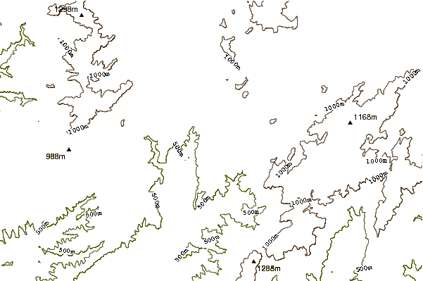 Mountain peaks around Brown Mountain forest