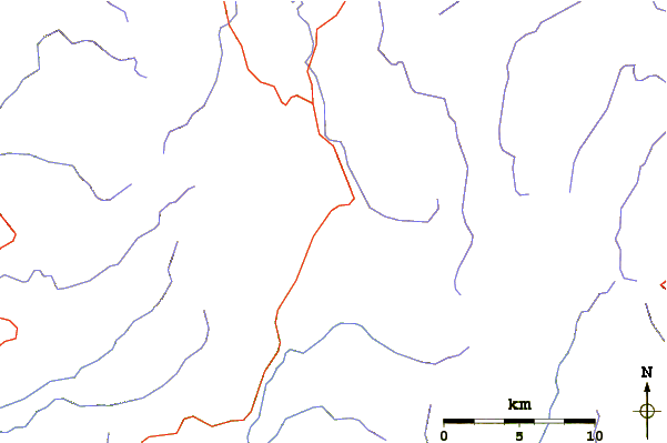 Roads and rivers around Brown Mountain forest