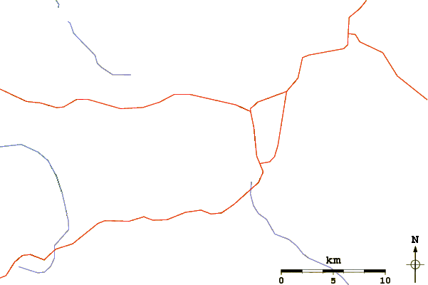 Roads and rivers around Brown Mountain