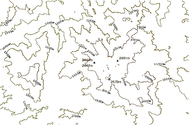 Mountain peaks around Brown Peak (Kern County, California)