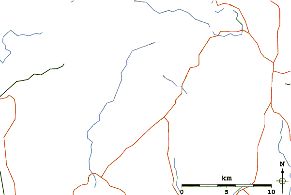 Roads and rivers around Brown Pike