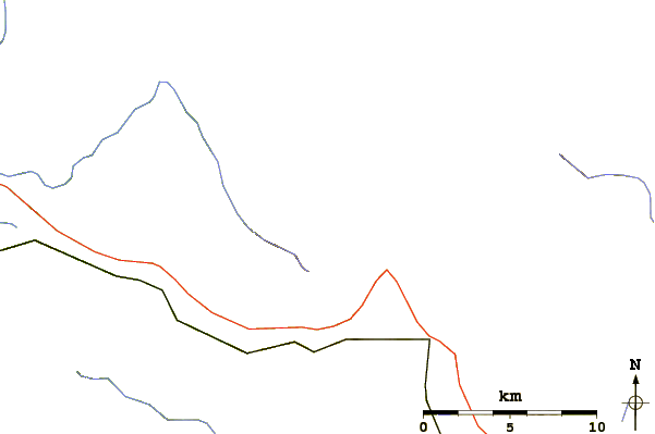 Roads and rivers around Bryant Peak