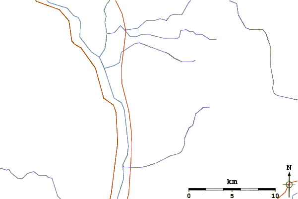 Roads and rivers around Buck Hill (British Columbia)