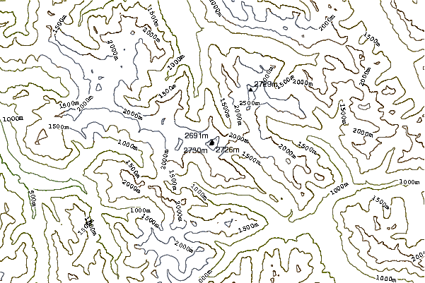 Mountain peaks around Buckner Mountain