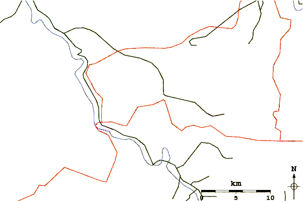 Roads and rivers around Buffalo Mountain