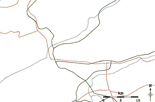 Roads and rivers around Buffalo Mountain