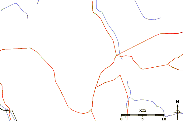 Roads and rivers around Buffalo Mountain