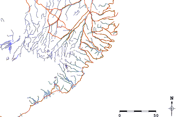 Roads and rivers around Búlandstindur