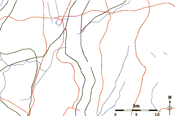 Roads and rivers around Bull Hill