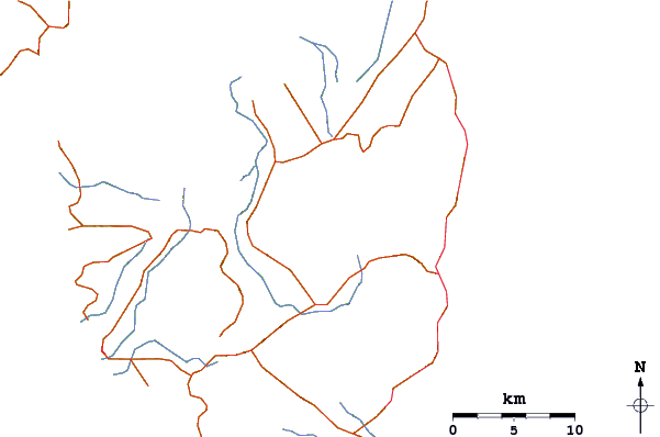 Roads and rivers around Bulusan