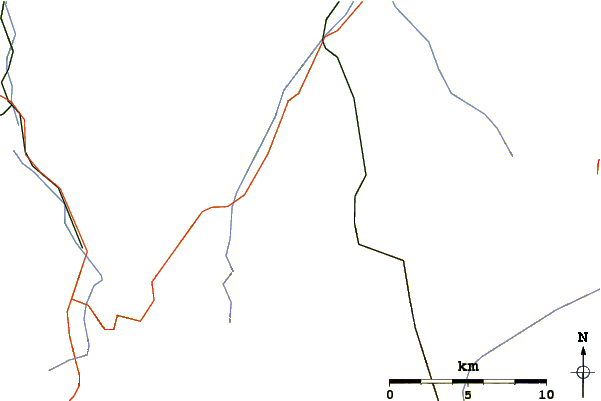 Roads and rivers around Bunderspitz