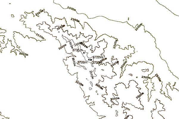 Mountain peaks around Burhan Buudai