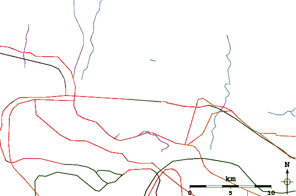 Roads and rivers around Burnaby Mountain