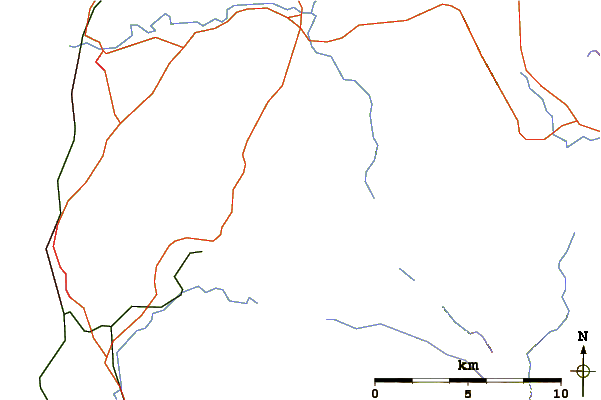 Roads and rivers around Burnbank Fell