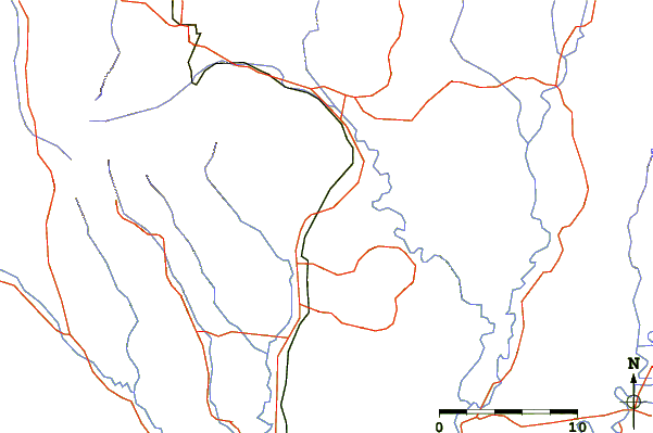 Roads and rivers around Burning Mountain