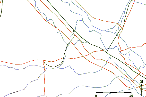 Roads and rivers around Burrén and Burrena