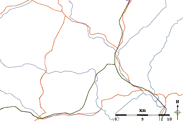 Roads and rivers around Burrow (Shropshire)