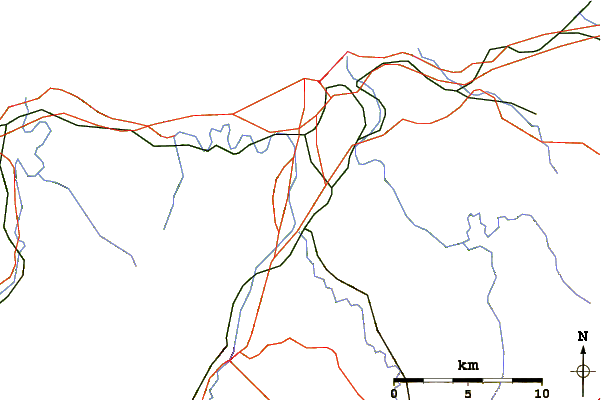 Roads and rivers around Buruntza