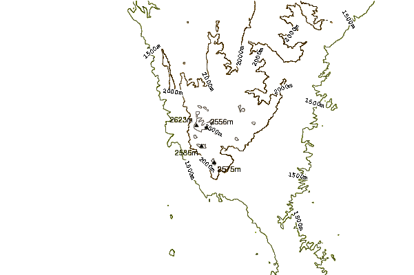 Mountain peaks around Bush Mountain