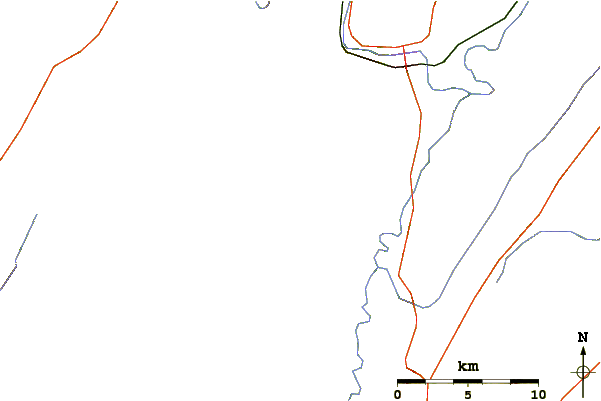 Roads and rivers around Butler Knob