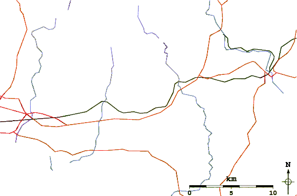 Roads and rivers around Butterdon Hill