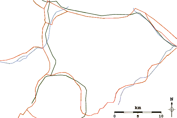 Roads and rivers around Bützistock