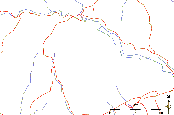 Roads and rivers around Bwlch y Ddwyallt