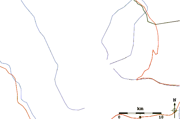 Roads and rivers around Byer's Peak