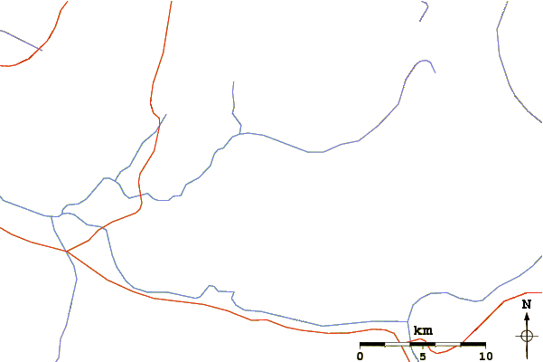 Roads and rivers around Caburgua-Huelemolle