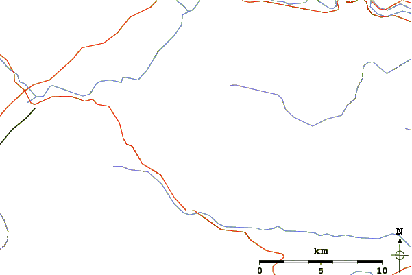 Roads and rivers around Cadair Berwyn