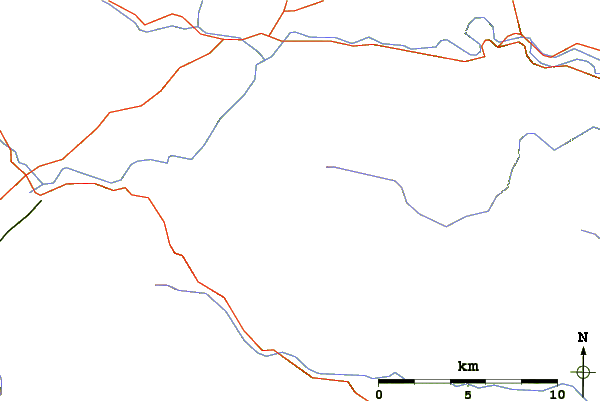 Roads and rivers around Cadair Bronwen