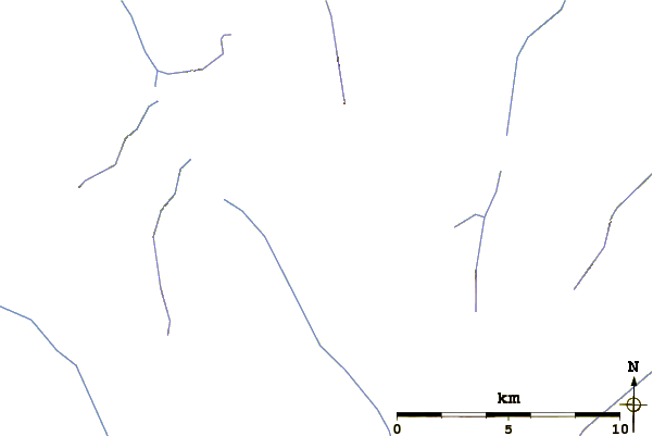 Roads and rivers around Cadet Mountain