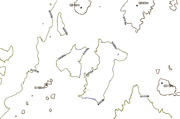 Mountain peaks around Caichinque