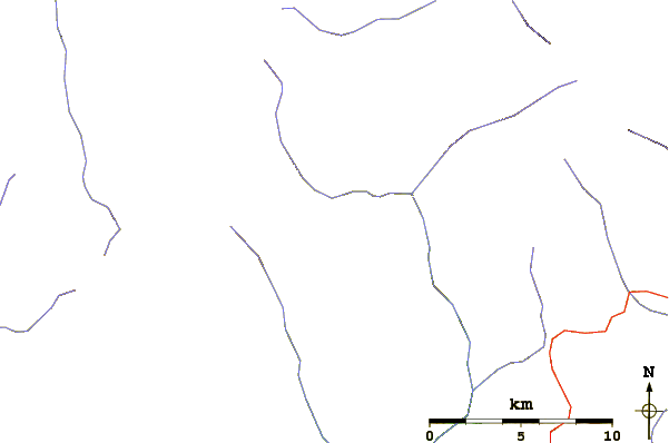 Roads and rivers around Cal Peak