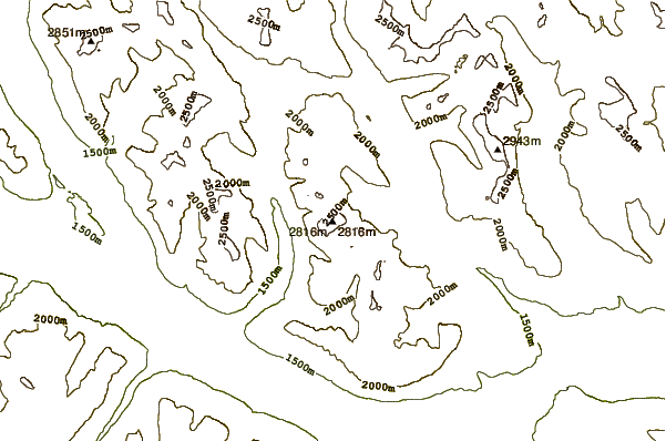 Mountain peaks around Caledonia Mountain