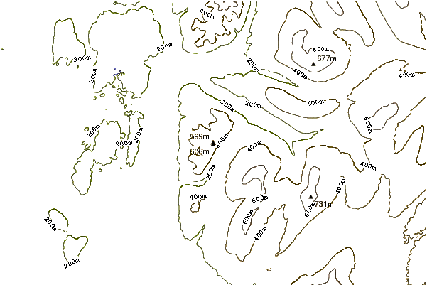 Mountain peaks around Calf Top