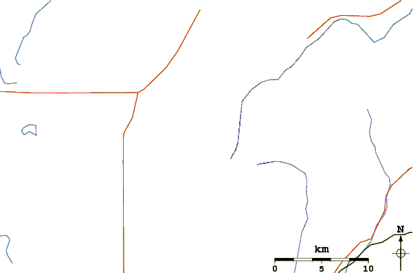 Roads and rivers around California Peak