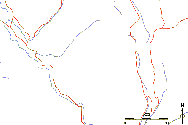 Roads and rivers around Callaqui