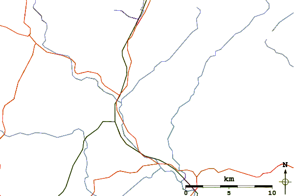 Roads and rivers around Callow Hill, Shropshire