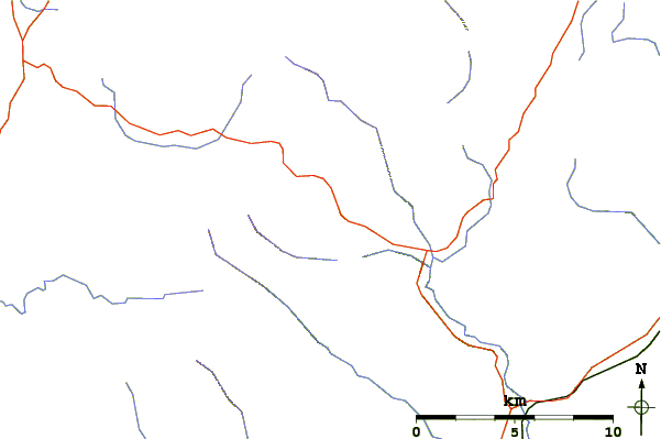 Roads and rivers around Camaderry