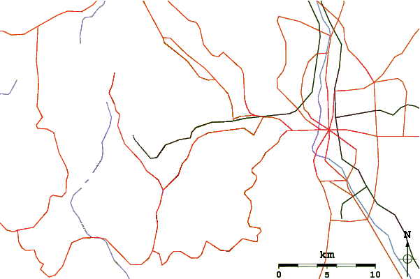 Roads and rivers around Cameron Cone