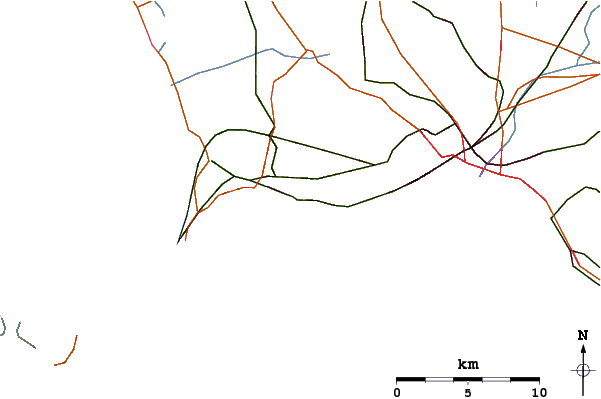 Roads and rivers around Campi Flegrei