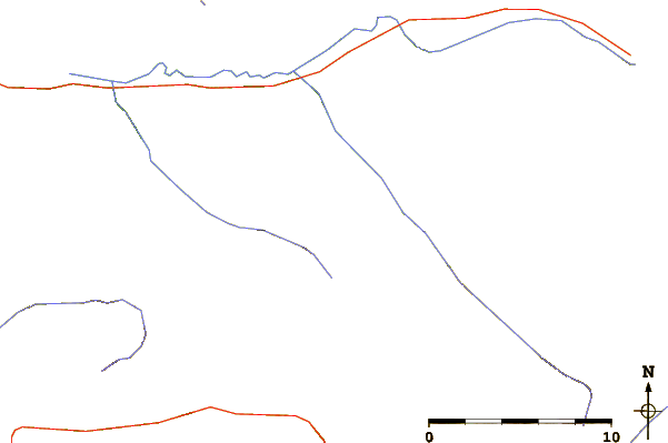 Roads and rivers around Canadian Border Peak