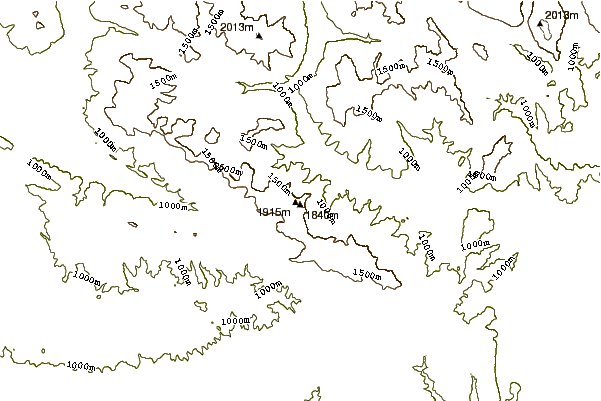 Mountain peaks around Cancias