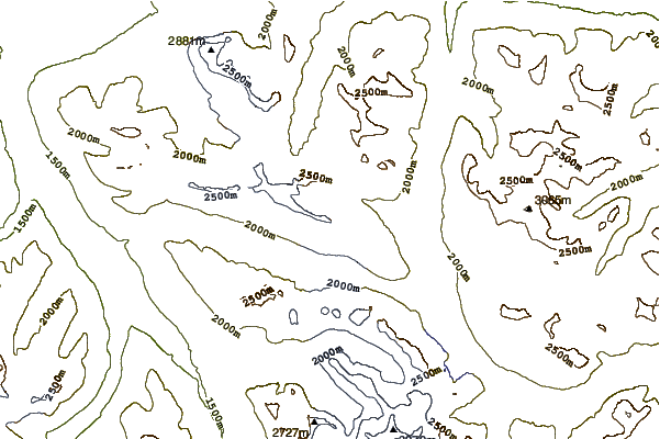 Mountain peaks around Caniche Peak