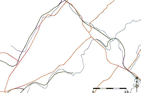 Roads and rivers around Canoe Mountain