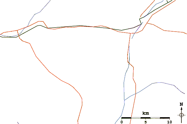 Roads and rivers around Canyon Mountain